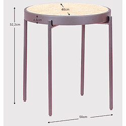 Nest Dream Table d'appoint rétro avec détails en rotin naturel (46cm) - North pas cher