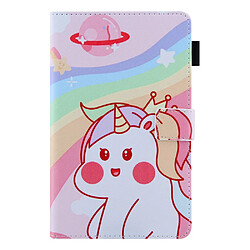 Etui en PU texture croisée avec porte-cartes Couronne licorne pour votre Samsung Galaxy Tab A8 10.5 2021 SM-X200/X205