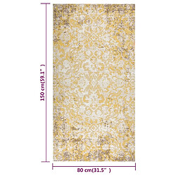 vidaXL Tapis à tissage plat d'extérieur 80x150 cm Jaune pas cher