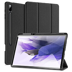 Etui en PU DUX DUCIS mise en veille/réveil automatique avec fente pour stylet avec support noir pour votre Samsung Galaxy Tab S7 Plus/S8 Plus/S7 FE