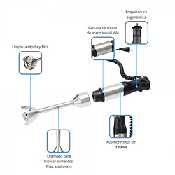 Mixeur plongeant TM Electron Acier inoxydable 1200 W