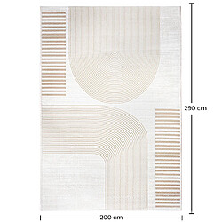 ICONIK INTERIOR Grand Tapis Design Contemporain et Moderne - Beige (290x200 cm) - Rya Beige pas cher