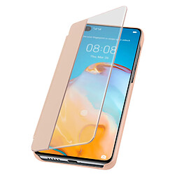 Avizar Étui Huawei P40 Pro Clapet Translucide Protection Rigide rose gold