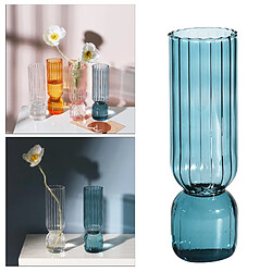 Table De Vase à Fleur En Verre Moderne Hydroponique Terrarium Porte-plante Conteneur Cylindre Bleu pas cher