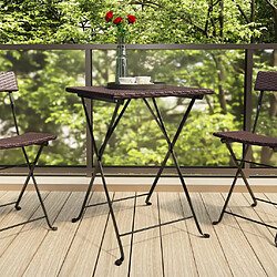 vidaXL Table de bistrot pliante Marron 55x54x71 cm Résine tressée