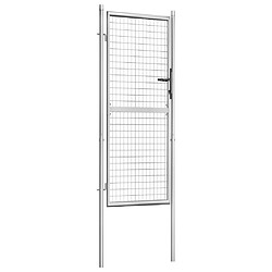 vidaXL Porte de jardin Acier galvanisé 105x250 cm Argenté