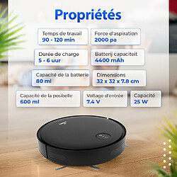 Aspirateur robot Anodex - avec fonction de nettoyage - avec station de charge - Robots aspirateurs - 3 en 1 - Noir mat. pas cher