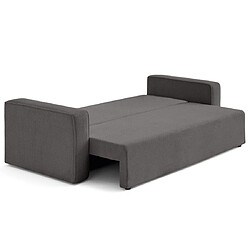 Bestmobilier Topaze - canapé droit 3 places convertible avec coffre en velours texturé pas cher