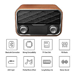 Universal Retro Radio Bibliothèque Bluetooth haut-parleur portable Subwoofer Music | Bibelles (bois noir)