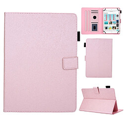 Etui en PU avec stockage de cartes rose pour votre Tablet 10 pouces