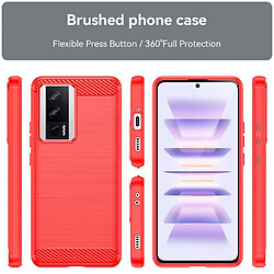 Htdmobiles Coque pour Xiaomi Poco F5 Pro 5G / Redmi K60 / K60 Pro - housse etui silicone gel carbone + verre trempe - ROUGE