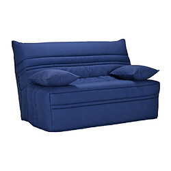 Avis Vente-Unique Canapé convertible BZ 100% coton fermeture assistée 140x190 cm bleu roi - CANYON III