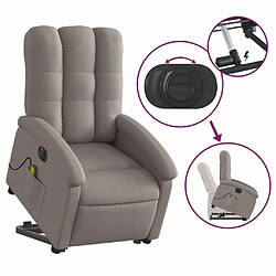 Maison Chic Fauteuil Relax pour salon, Fauteuil inclinable de massage électrique Taupe Tissu -GKD68006 pas cher