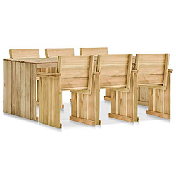 vidaXL Ensemble à manger d'extérieur 7 pcs Bois de pin imprégné