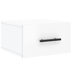 Maison Chic Lot de 2 Tables de Chevet murales - Tables de Nuit blanc brillant 35x35x20 cm pas cher