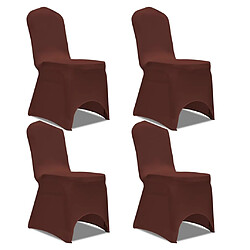 vidaXL Housse de chaise extensible 4 pcs marron