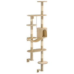 Avis Arbre à chat avec griffoirs,niche pour chat en sisal Montage mural 194 cm Beige -MN35533