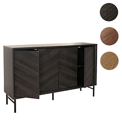 Mendler Sideboard HWC-M50, Armoire Commode Highboard Buffet, bois massif de manguier 94x151x40cm ~ gris foncé