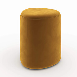 Rendez Vous Deco Pouf Emmy triangulaire en velours jaune curry