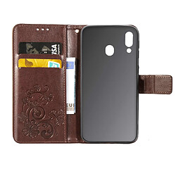 Acheter Wewoo Housse Coque Étui en cuir à Motif fleurs pressées Lucky Clover pour Galaxy M20avec porte-cartes et & Portefeuille et dragonne Marron