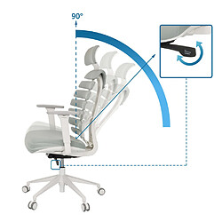 Chaise de bureau / chaise pivotante ERGO LINE W tissu moondust hjh OFFICE