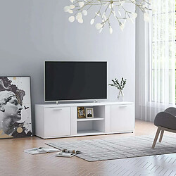 Maison Chic Meuble TV scandinave - Banc TV pour salon Blanc 120x34x37 cm Aggloméré -MN12840