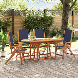 vidaXL Ensemble à manger de jardin 5pcs bois d'acacia solide textilène