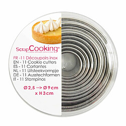 Scrapcooking Boite de 11 emporte-pièces ronds en inox