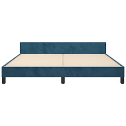 Maison Chic Lit adulte - Cadre Structure de lit avec tête de lit Contemporain Bleu foncé 180x200 cm Velours -MN15407 pas cher