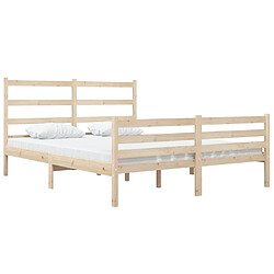 Avis Maison Chic Lit petit double - Cadre de lit,Structure du lit Contemporain pour chambre bois de pin massif 120x190 cm -MN83134