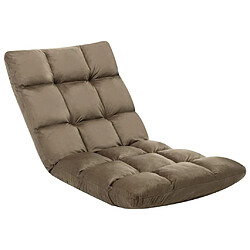 vidaXL Chaise pliable de sol Taupe Microfibre