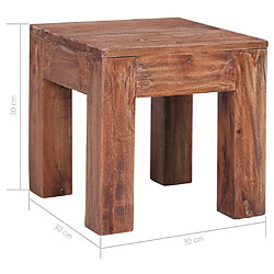 Acheter vidaXL Table basse 30x30x30 cm bois d'acajou massif