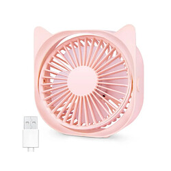 Avis Ventilateur USB Petit Ventilateur de Bureau, ventilateur de Bureau Silencieux Portable à 3 Vitesses, ventilateur personnel Rotatif à 360 degrés de 4 pouces (Rose)