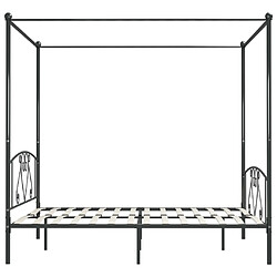 Avis vidaXL Cadre de lit à baldaquin sans matelas gris métal 180x200 cm