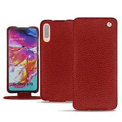 Housse cuir Samsung Galaxy A70 - Rabat vertical - Tomate ( Pantone #a61715 ) - NOREVE