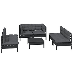 Avis Maison Chic Salon de jardin 7 pcs + coussins - Mobilier/Meubles de jardin - Table et chaises d'extérieur Bois de pin massif -MN38062