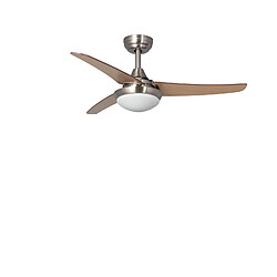 Ledkia Ventilateur de Plafond Silencieux Neil Bois 107cm Moteur DC Argent