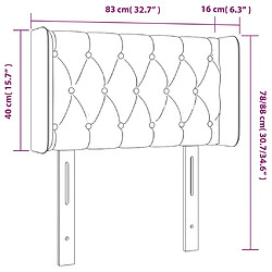 vidaXL Tête de lit avec oreilles Gris foncé 83x16x78/88 cm Tissu pas cher