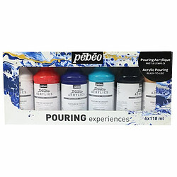 Pebeo Set de 6 peintures pouring acrylique - 6 x 118 ml