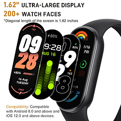 Xiaomi Mi Smart Band 9 (2024) Montre Connectée, Ecran AMOLED 1,64"Traceur Sportif, 233 mAh,150+ Modes Sport, BT 5.4 Bracelet d'Activité Physique, Moniteur de Fréquence Cardiaque, Sommeil, Stress, Noir