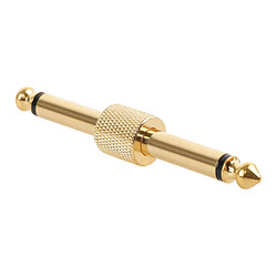 Acheter 6,35 Mm 1/4 Jack Plug Male To Male Guitar Coupler Adapter Connector Golden