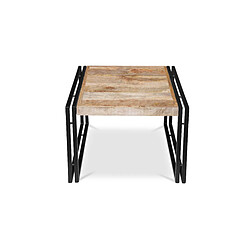 ICONIK INTERIOR Petite table basse en bois - Design industriel vintage - Onawa Bois naturel