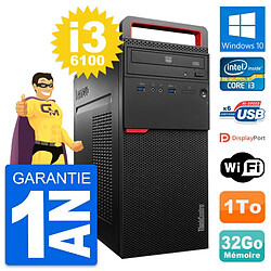 PC Tour Lenovo ThinkCentre M700 Core i3-6100 RAM 32Go Disque 1To Windows 10 Wifi - Occasion