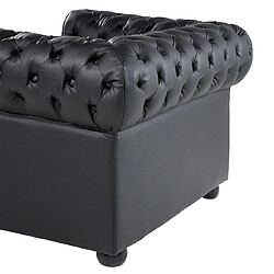 Beliani Fauteuil CHESTERFIELD Cuir Noir pas cher