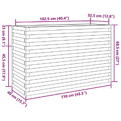 vidaXL Jardinière 110x40x68,5 cm bois de pin massif pas cher