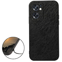 Coque en TPU + PU texture crazy horse, noir pour votre Oppo Reno7 SE 5G