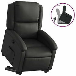 Maison Chic Fauteuil Relax pour salon, Fauteuil inclinable noir cuir véritable -GKD59217