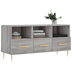 Avis Maison Chic Meuble TV scandinave gris - Banc TV pour salon Sonoma 102x36x50 cm bois d'ingénierie -MN74789