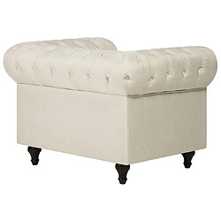 Beliani Fauteuil CHESTERFIELD Tissu Beige pas cher