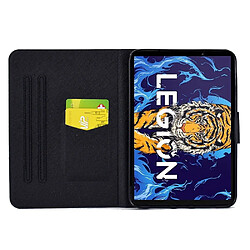 Etui en PU magnétique avec support et porte-cartes pour votre Lenovo Legion Y700 TB-9707F - Petit chat